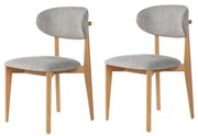 Zestaw krzeseł do jadalni Lionte Grey and Light Oak, 2 szt.
