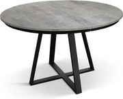 Drewniany okrągły stół w kolorze szarym cementowym, antracytowa podstawa, ⌀120 - PANTELLERIA