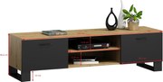 Nowoczesna Szafka Czarny Rtv Pod Telewizor Dąb Artisan + M4-Z40
