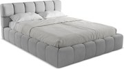 Łóżko 180 x 228 - z tkaniny szenilowej - jasny szary - NALU