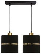 Czarna lampa wisząca z tekstylnym kloszem ø 15 cm Assam – Candellux Lighting