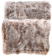 Miękki koc ze sztucznego futra, BEIGE