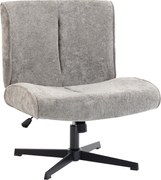 HOMCOM Obrotowy Fotel Akcentowy, Tapicerowany Fotel Lounge z Regulacją Wysokości do Salonu, Biura, Szary | Aosom PL