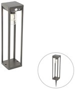 Zewnetrzna Lampa podłogowa zewnętrzna ciemnoszara 40 cm z wbudowanym LED i ściemnianym światłem na panel słoneczny - Sonne Nowoczesny Oswietlenie zewnetrzne