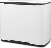 Kosz na Śmieci z Pedałem Brabantia Bo 36L Biały Elegancki Design z 2 Wewnętrznymi Kubłami do Łatwego Sortowania Odpadów