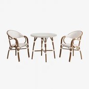 Zestaw Brielle Bistro Składający Się Ze Stołu Okrągłego O Średnicy 80 Cm - Sklum