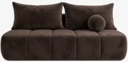 Sofa z Funkcją Spania SARIA Brązowa Welurowa Nowoczesna