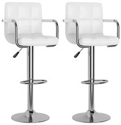 Białe krzesła barowe z regulowaną wysokością W1-L39