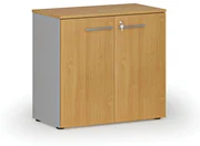 Szafa biurowa z drzwiami PRIMO GRAY, 740 x 800 x 420 mm, szary/buk