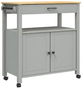 Szary wózek kuchenny z szufladą i drzwiczkami T7-A41