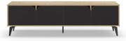 Czarna szafka pod TV w dekorze dębu 180x51 cm Nola – Marckeric