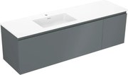 Mexen Orio szafka łazienkowa 160 cm z umywalką Otis lewą, 1S, 1D, grafit mat/biała mat - 91A13-16047-3-BBFF66-W18L01