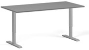 Biurko z regulacją wysokości, 160x80 cm, 1 silnik, szara podstawa, grafit