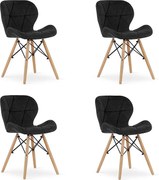 Krzesło Valora WAKO Velvet w kolorze czarnym, nowoczesny design do salonu x4