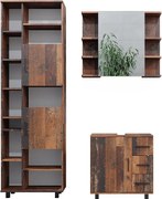 Zestaw mebli łazienkowych rustykalny dąb 60x33x60.8 ilias