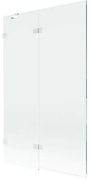 Mexen Lunar parawan nawannowy 2-skrzydłowy lewy 110 x 150 cm, transparent, biały - 897-110-100-20-00-L