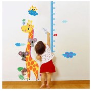 Naklejka dziecięca do mierzenia wzrostu na drzwi/na ścianę 60x120 cm Giraffe &amp; Koalas – Ambiance