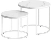 Zestaw stolików konferencyjnych MARLON 2 szt., dekor biały marmur