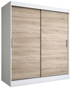 Szafa przesuwna 180 cm biel + dąb sonoma E7-P43