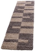 Dywan shaggy Gala szaro-brązowy 80 cm x 250 cm