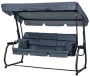 GRAFITOWA HUŚTAWKA Z MOSKITIERĄ I ROZKŁADANYM OPARCIEM INES B