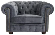 Szary fotel Max Winzer Norwin Velvet