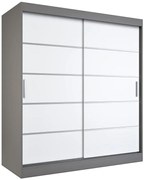 Szafa przesuwna antracyt + biały 180 cm K1-F53