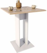 Stolik kwadratowy barowy dąb artisan + biały P7-K85