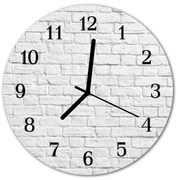 Zegar szklany okrągły Cegła