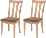 Krzesło do jadalni MCW-G46 (zestaw 2 szt.),  naturalny kolor stelaża, brązowy