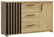 Komoda KALI 140 czarna/dąb craft MEBLOWA 1