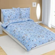 Bellatex Crepe pościel Bouquet niebieski, 140 x 200 cm, 70 x 90 cm