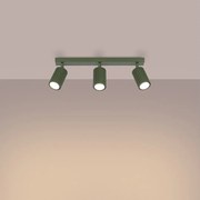 Lampa sufitowa minimalistyczny Gloow, aluminium - 3 źródło światła 3000K - L.45 x H.16.5 cm - zielony oliwkowy