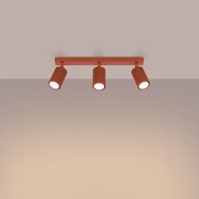 Lampa sufitowa minimalistyczny Gloow, aluminium - 3 źródło światła 3000K - L.45 x H.16.5 cm - ochra czerwona