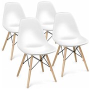 4 nowoczesne krzesła do jadalni, w 4 kolorach-białe