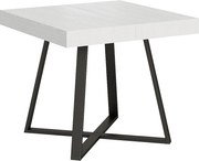 Stół rozkładany 90/194x90 cm Abbraccio frassino biała nogi antracytowe