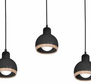Lampa wisząca, potrójna, czarna, nad stół OVAL BLACK 3xE27