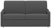Kanapa 3-osobowa z ekspresowym mechanizmem rozkładania z tkaniny CALIFE - Kolor: szary - Wymiary miejsca do spania: 140 cm - Materac 18 cm