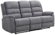Kanapa 3-osobowa z tkaniny z elektryczną funkcją relax ze stolikiem NEVERS - Szara