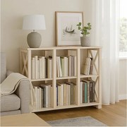 Regał drewniany Retro I prowansalski z krzyżami i półkami,  kolor bielony