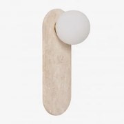 Kinkiet Z Trawertynu Z Kulą Szklaną Davise Travertine - Sklum