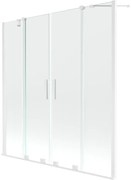 Mexen Velar Duo parawan nawannowy 2-skrzydłowy rozsuwany 160 x 150 cm, transparent, biały - 896-160-000-02-20