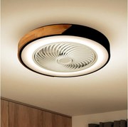 Brilagi-LED 30W 230V czarny/dąb lampka LED z wentylatorem + DO