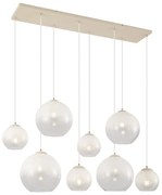 Lampa wisząca w stylu Art Deco beżowa z białym szkłem 8-punktowa - Sandra ArtDeco Oswietlenie wewnetrzne