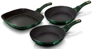 3 zielone patelnie z powłoką granitową D2-P29