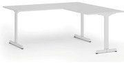 Narożne biurko PRIMO BETA L, 180x180 cm, L/P, biała podstawa, biały