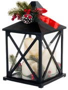 Lampion z trzema świecami i gałązkami, LED