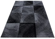 Dywan nowoczesny Plus Kwadraty szaro -czarny 80 cm x 150 cm