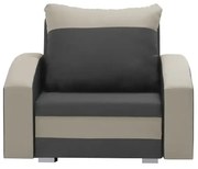 Fotel rozkładany 1 os z funkcją spania KING Szary/Biały