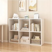 Regal 6 półek na książki biały szafka otwarty nowoczesny loft 100x67x30 cm